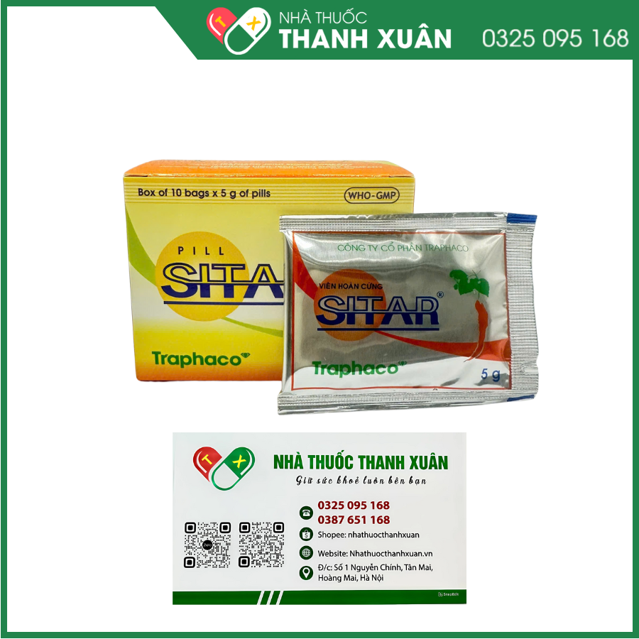 Viên hoàn cứng Sitar điều trị trĩ nội, trĩ ngoại